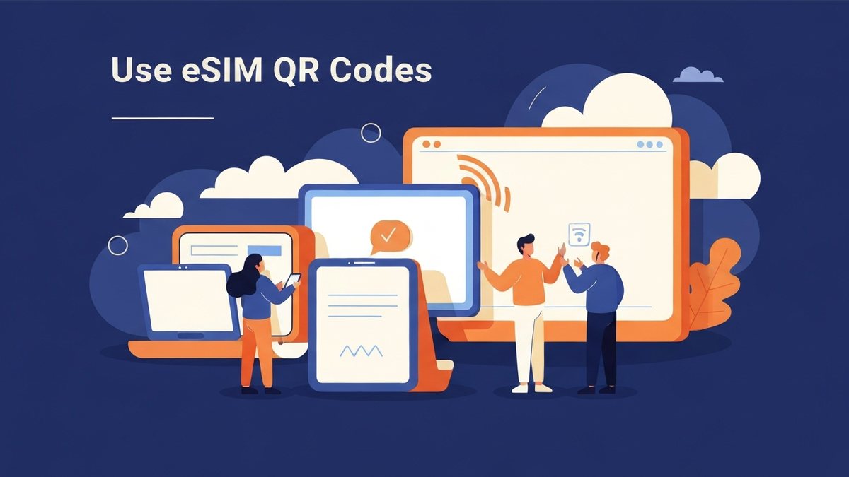 How to Use eSIM QR Codes - Illustration