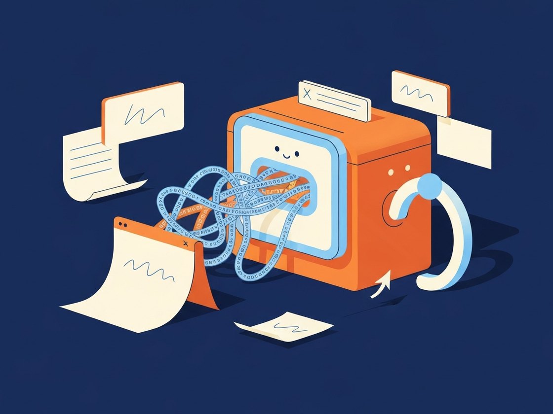 Illustration of a long URL turning into a clean short link