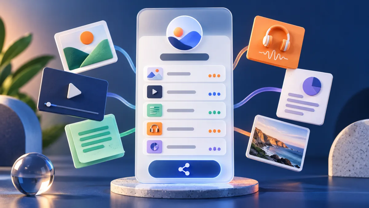 Illustration of a mobile resource page collecting individually measured links into one organized bundle